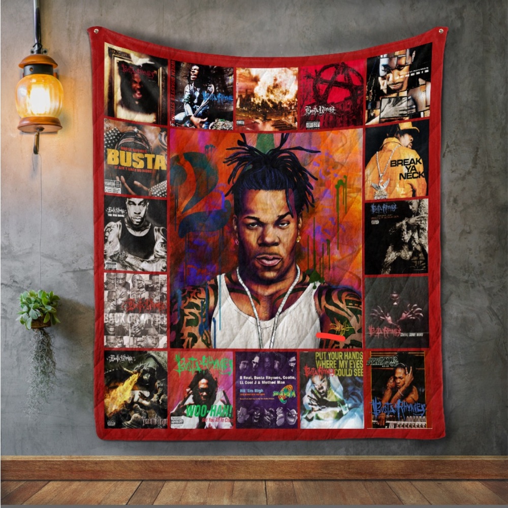 **Busta Rhymes Album Covers Quilt Blanket** Never used